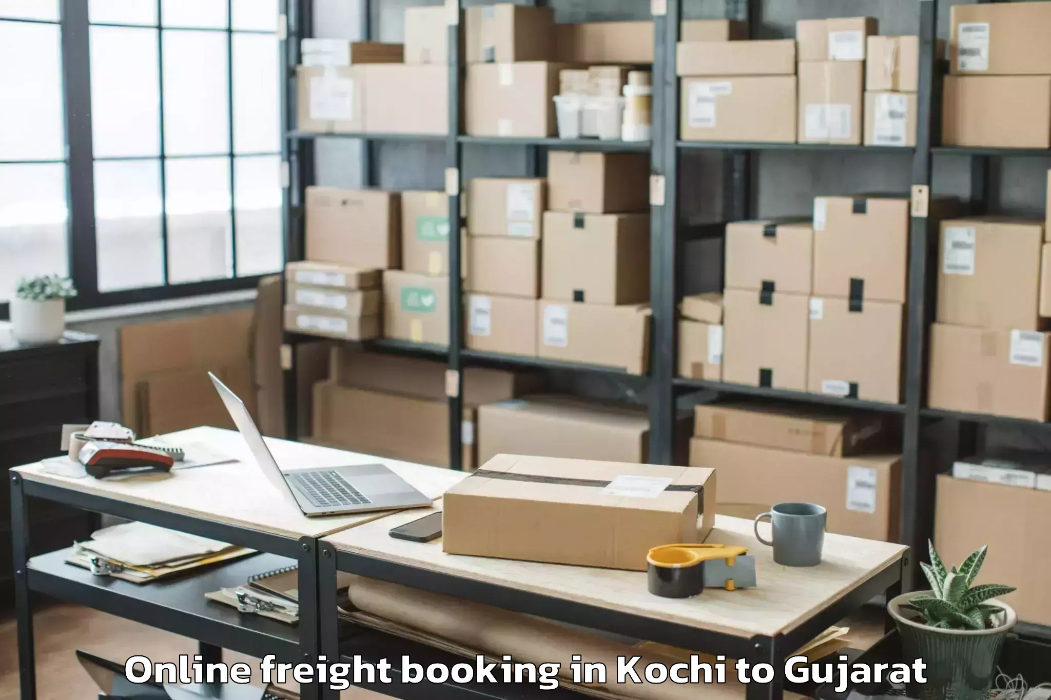 Hassle-Free Kochi to Mahudha Online Freight Booking